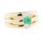 1.20 ctw Emerald And Diamond Ring - 14KT Yellow Gold