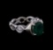 1.59 ctw Emerald and Diamond Ring - 14KT White Gold