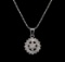 14KT White Gold 0.71 ctw Diamond Pendant With Chain