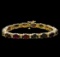 25.05 ctw Tourmaline and Diamond Bracelet - 14KT Yellow Gold
