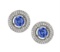18k White Gold 3.50CTW Diamond and Blue Sapphire Earring, (VS1-VS2/G-H)