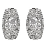 14k White Gold 0.68CTW Diamond Earring, (SI3/G-H)