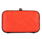 Coral Tufted Evening Clutch