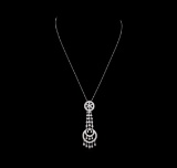 0.85 ctw Diamond Pendant With Chain - 18KT White Gold