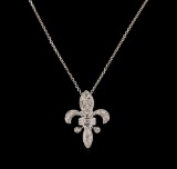 0.21 ctw Diamond Pendant With Chain - 14KT White Gold