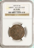 1837 Liberty - Not One Cent Hard Times Token HT-46 NGC AU58 BN