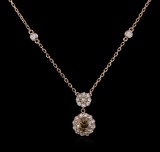 14KT Rose Gold 0.98 ctw Diamond Necklace