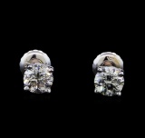 1.02 ctw Diamond Stud Earrings - 14KT White Gold
