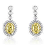 18k Two Tone Gold 2.39CTW Diamond Earring, (VS1-VS2/VS1-SI1/G-H)