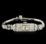 Platinum 0.72 ctw Diamond Vintage Ladies Watch