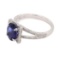 2.59 ctw Sapphire and Diamond Ring - 18KT White Gold