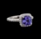 14KT White Gold 1.99 ctw Tanzanite and Diamond Ring