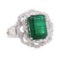 5.04 ctw Emerald and Diamond Ring - 14KT White Gold