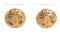 Chanel Gold CC Round Disk Vintage Clip On Earrings
