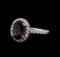 2.66 ctw Purple Sapphire and Diamond Ring - 14KT White Gold