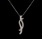 0.13 ctw Diamond Pendant With Chain - 14KT White Gold
