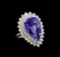 GIA Cert 21.32 ctw Tanzanite and Diamond Ring - 14KT White Gold