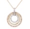 1.70 ctw Diamond Pendant And Chain - 14KT Rose, White And Yellow Gold