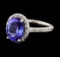 3.25 ctw Tanzanite and Diamond Ring - 14KT White Gold