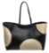 Valentino Garavani Black and Off White Leather Polka Dot Rockstud Tote Handbag