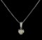 GIA Cert 1.17 ctw Diamond Pendant With Chain - 14KT White Gold