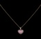 0.81 ctw Pink Sapphire and Diamond Pendant With Chain - 14KT Rose Gold