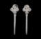 1.72 ctw Diamond Earrings - 14KT White Gold