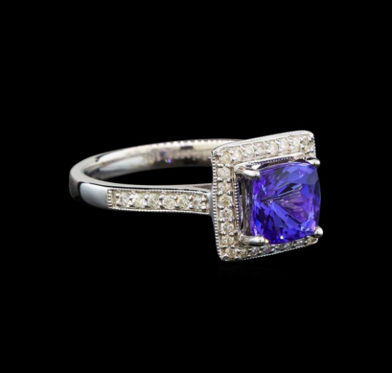 14KT White Gold 1.40 ctw Tanzanite and Diamond Ring