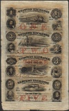 Uncut Sheet of 1857 Western Exchange Fire & Marine Insurance Co. Obsolete Notes