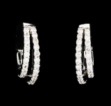 0.60 ctw Diamond Earrings - 14KT White Gold