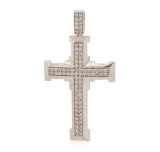 14KT White Gold 1.75 ctw Diamond Cross Pendant