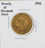 1902 Russia 10 Rubles Gold Coin