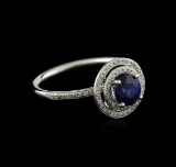 14KT White Gold 0.97 ctw Sapphire and Diamond Ring