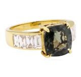 6.62 ctw Color Change Sapphire And Diamond Ring - 18KT Yellow Gold