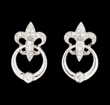 0.34 ctw Diamond Earrings - 14KT White Gold