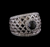 2.36 ctw Black Diamond Ring - 14KT White Gold