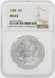 1888 NGC MS63 Morgan Silver Dollar