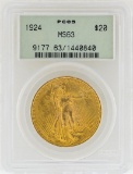 1924  $20 St. Gaudens Double Eagle Gold Coin PCGS MS63