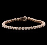 14KT Rose Gold 3.15 ctw Diamond Tennis Bracelet