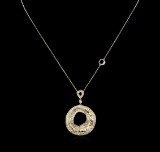 2.44 ctw Diamond Pendant With Chain - 14KT Yellow Gold
