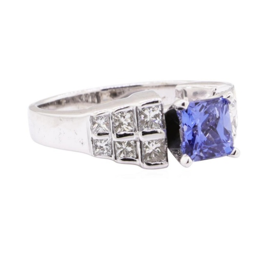 2.00 ctw Sapphire And Diamond Ring - 14KT White Gold