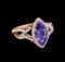 2.13 ctw Tanzanite and Diamond Ring - 14KT Rose Gold