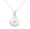 0.40 ctw Diamond and Pearl Pendant with Chain - 14KT White Gold