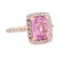 2.43 ctw Pink Sapphire And Diamond Ring - 14KT Rose Gold