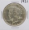 1921 $1 Peace Silver Dollar Coin