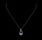 Crayola 7.90 ctw Pink Amethyst Pendant With Chain - 14K White Gold