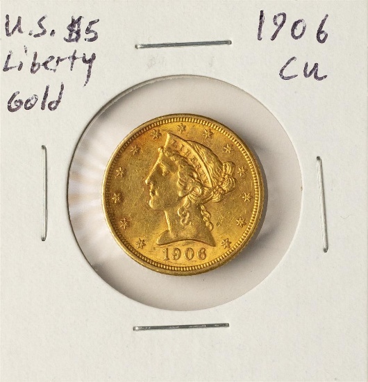 1906 $5 Liberty Head Half Ealge Gold Coin