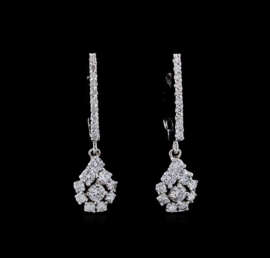 0.85 ctw Diamond Earrings - 14KT White Gold