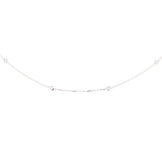 0.40 ctw Diamond Necklace - 18KT White Gold
