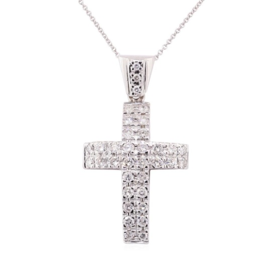 2.34 ctw Diamond Pendant And Chain - 14KT White Gold
